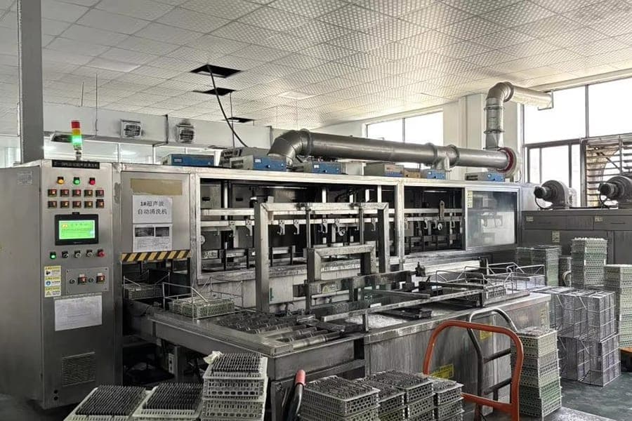 Ultrasonic cleaning equipment on the factory floor